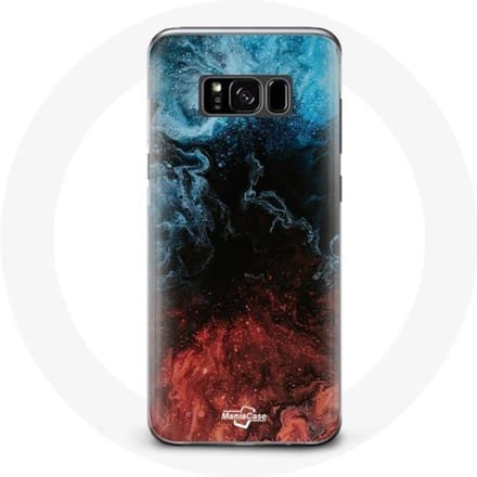 Coque pour Samsung Galaxy S8 plus fond de texture abstraite rouge noir bleu