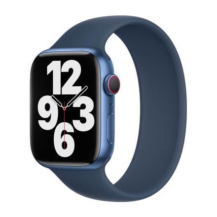 Apple Siliconen solobandje voor de Apple Watch | 38/40/41/42 mm - Maat 9 - Abyss Blue