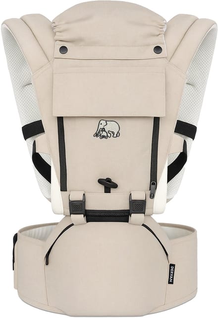 Deryan Pack Luxe Ergonomische draagzak - Babydrager + Opbergvakjes - Zand