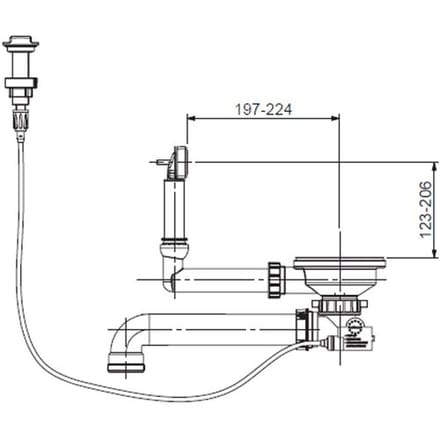 Systemceram drain set with eccentric actuation for Genea, Kara, Mera and Siro 00863