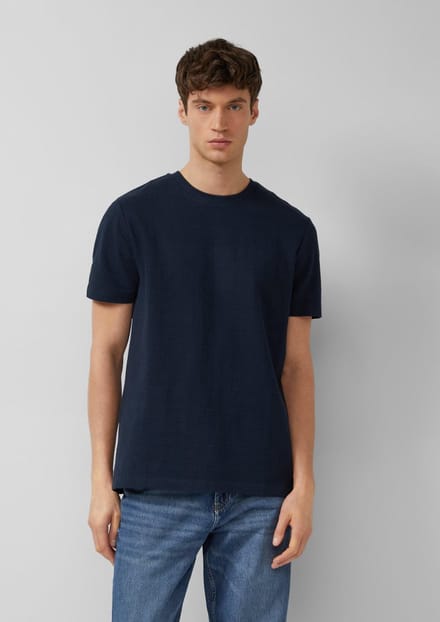 s.Oliver - male - T-shirt met structuur van puur katoen
