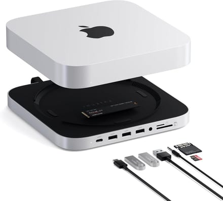 Mac Mini Hub - Docking Station - Opslag Uitbreiden - Met SSD Behuizing - 19.7 cm - Zilver