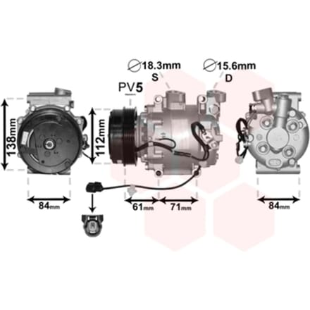 Van Wezel - AIRCO COMPRESSOR VOOR HONDA FIT 2007-2008 38800RB7Z510M2