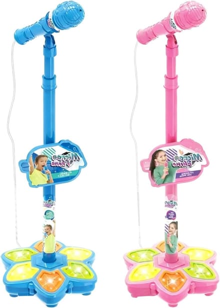 Microfoon Speelgoed - Zing Microfoon - Muziek Maken - Met Lichteffecten - 22 cm Hoog - Blauw