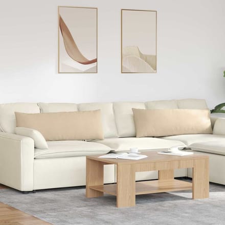 vidaXL - Zitkussens - 2 - st - Stof - Crème - 120 - x - 40 - cm