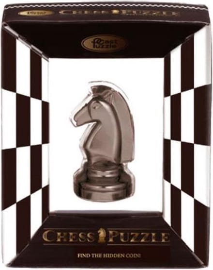Cast Chess Puzzle - Knight - Black