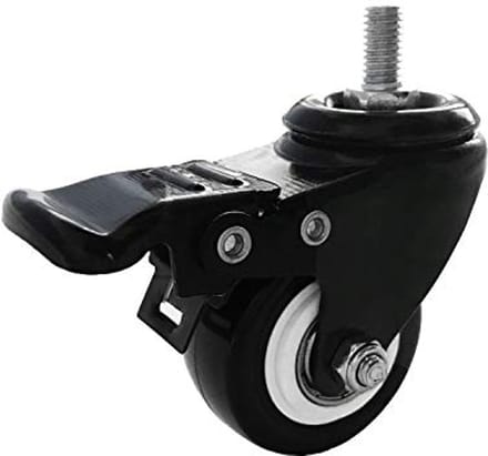2 Inch M8 15mm Lockable Swivel Casters - Set of 4 Heavy Duty Polyurethane Wheels
