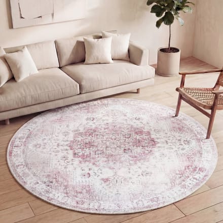 FRAAI Rond Vintage vloerkleed - Lago Roze | Hoge kwaliteit - Ø 280cm