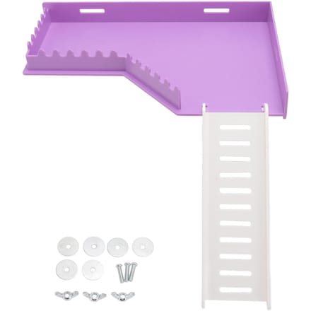 Hamsterplatform met Ladder voor Kooi Plezier Veilige Ruimtebesparende Multifunctionele Hamster Staanplatform pink