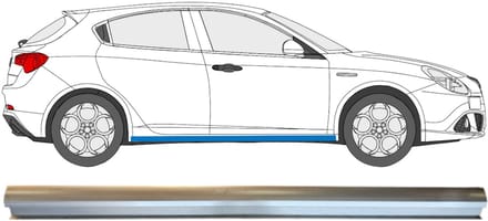 Reparatie dorpel onderste deel voor Alfa Romeo Giulietta 2010-2020 / Rechts