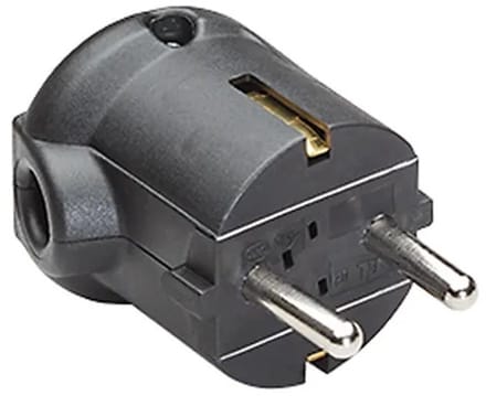 Bachmann CEE 7/4 geaarde platte haakse stroomstekker / zwart