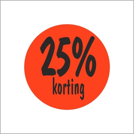 etiketten 25% korting