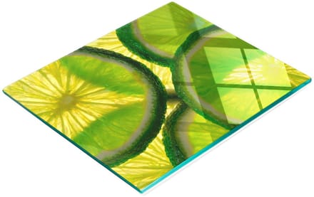 Glazen snijplank met decoratieve limoenprint, 60x52 cm