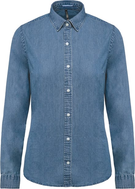 Kariban Damesblouse Denim K509 - Chambray Blue - L
