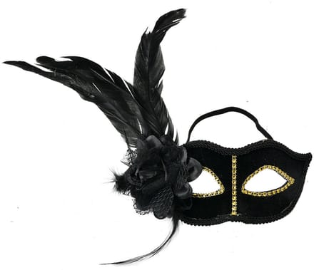Clayre & Eef Masker Venetiaans 22x9x21 cm Zwart Polyester