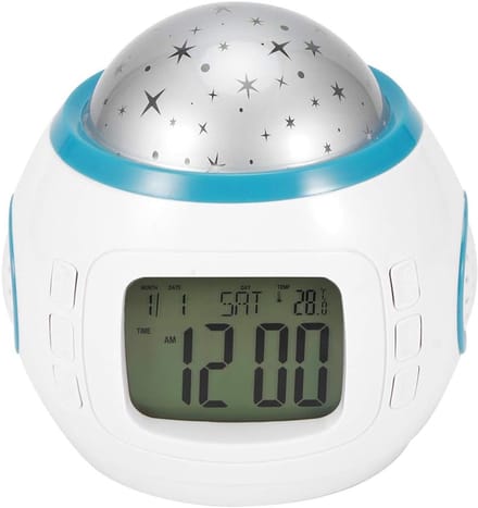 Projectie Wekker - Nachtlamp Klok - Wakker Worden - LCD Tijd Projectie - 10.5 cm - Wit