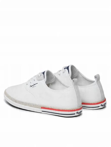 Pepe Jeans - Veterschoenen - Wit - Laag - Met Logo