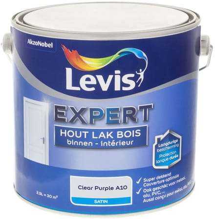 Levis - Expert Hout Lak Binnen Satin Mix - Clear Purple A10 - Mengverf - 2,5 L