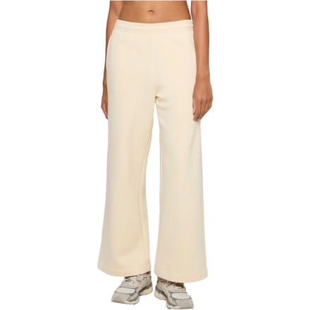 Urban Classics - Fluffy wideleg Dames joggingbroek - M - Creme