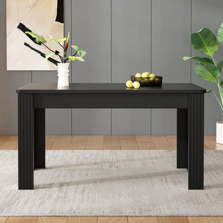 MODFU Eettafel - Rechthoekig - Stevige Vierpotige Constructie - Modern - Spaanplaat - Zwart