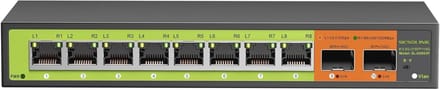 10-poorts 2.5Gb Schakelaar met 10G SFP Uplinks - Unmanaged, Fanless en Multi Gigabit