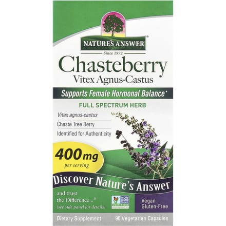 Nature's Answer, Monnikspeper, Vitex Agnus-Castus, 400 mg, 90 vegetarische capsules