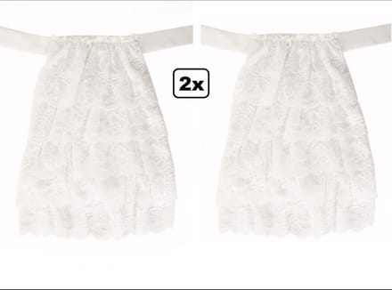 2x Luxe Jabot kant wit.
