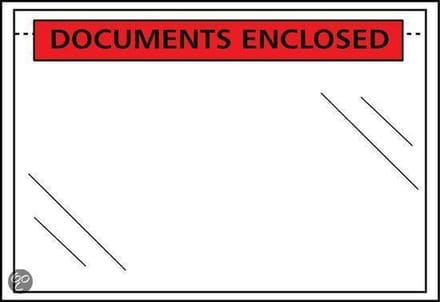 Raadhuis paklijstenvelop - 225x122mm - DL - Documents Enclosed - 1000 stuks