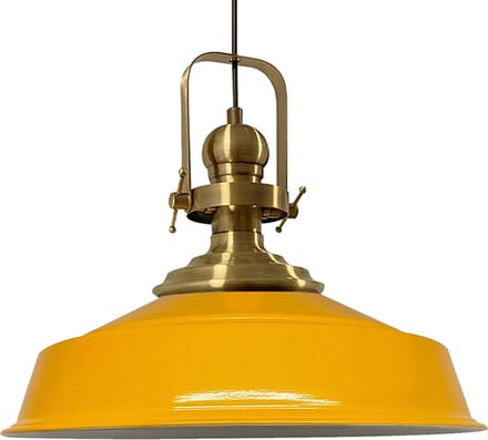 Bamyum Plafondlampen Metaal E27 Hanglamp Armatuur Lichtkap Industriële Retro Lampenkap - Geel
