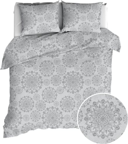 Romanette Jungfrau Dekbedovertrek - Lits-jumeaux - 240x200/220 cm - Silver
