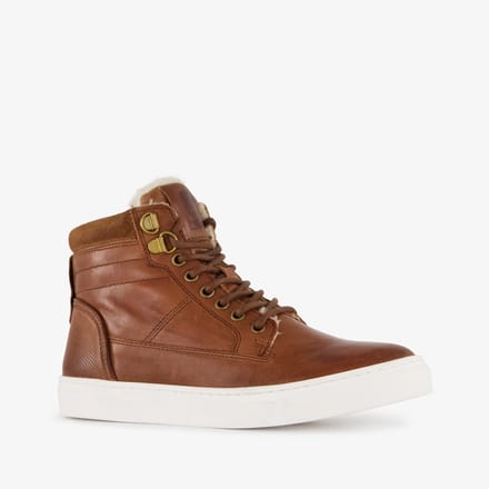 Groot leren jongens veterschoenen bruin - Maat 39