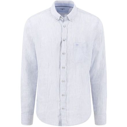 Fynch-Hatton Overhemd Linen Stripe Long Sleeve New Breeze / male