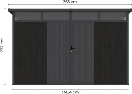 Blokhut Composiet Westwood Terra Donkergrijs 345 x 215 cm