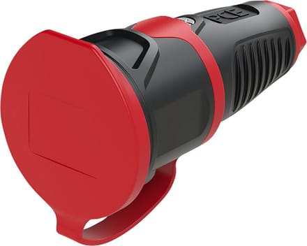 PCE 2511-sr Koppeling met randaarde Rubber, Thermoplast 250 V Zwart, Rood IP54