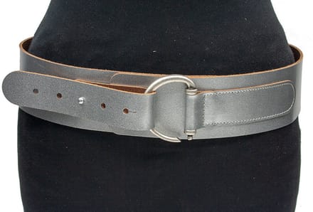 Damesriem zilver - Leren heupriem 5,5cm met oud zilverkleurige gesp - Leer - Brede riem - Casual - Maat 85