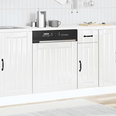 vidaXL - Vaatwaspaneel - Lucca - bewerkt - hout - hoogglans - wit
