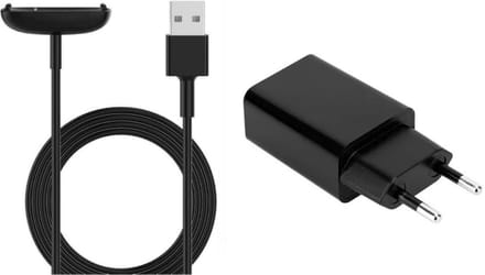 Strap-it oplader / oplaadkabel met adapter geschikt voor Fitbit Inspire 2 / Fitbit Ace 3