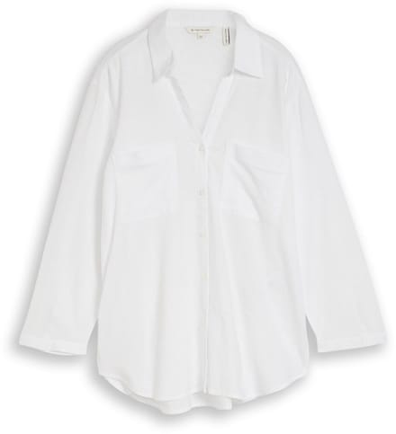 Tom Tailor - Overhemdblouse met linnen - Maat 46 - White