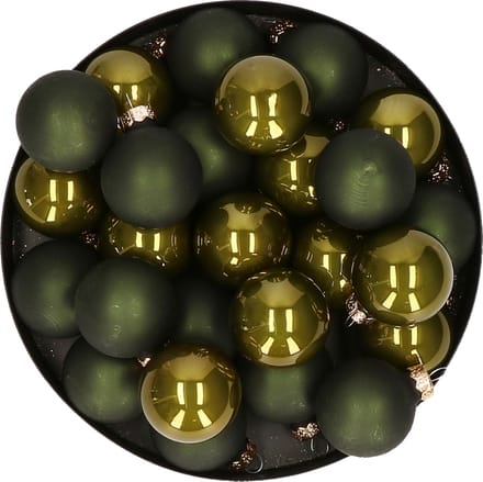 Kerstballen set - glas - 36x stuks - groen tinten - 4 cm