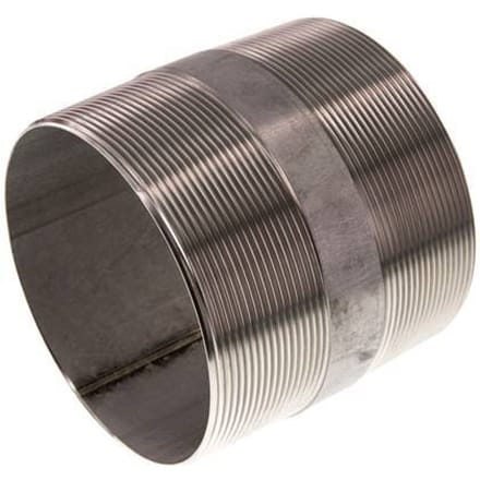 R 4'' RVS Dubbele Pijpnippel 20 Bar DIN 2982 - 100mm - FL2S-M-ST-400R-100L