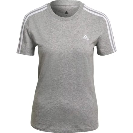 adidas Sportswear Essentials Slim 3-Stripes T-shirt - Dames - Grijs- XS