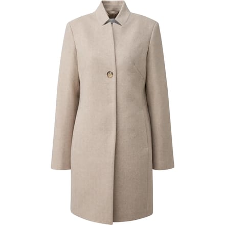 Dames getailleerde blazerjas met herringbone patroon en hoge kraag COMMA
