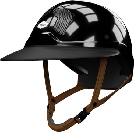 Flex-On Armet Angel Ruiterhelm Glanzend Zwart/Bruin - L