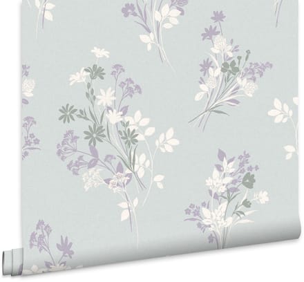 Laura Ashley Igerna Behang - Bloemen - 10mx52cm - Blauw