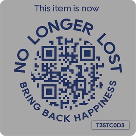 NoLongerLost - Koffer Stickers (x2) - Slimme Sticker groot vierkant (4.5 cm x 4.5 cm) - Licht grijs - Unieke QR code - Tracking