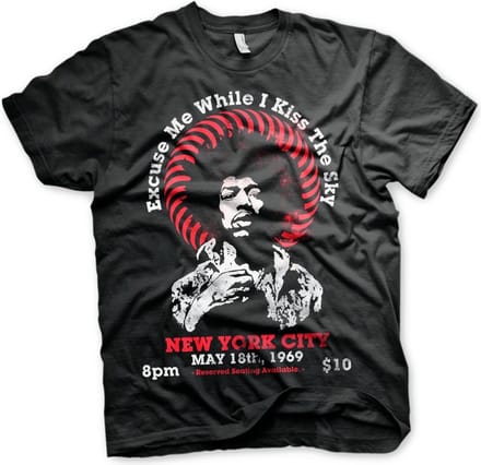 Jimi Hendrix Unisex Tshirt -S- Live In New York Zwart