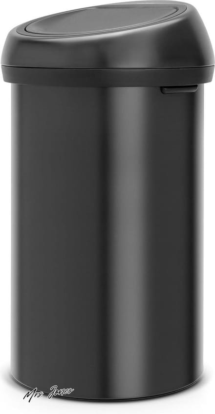 Mrs. Jones Prullenbak Touch Bin Matt Black 60 Liter - Grote Capaciteit - Afvalscheiding .