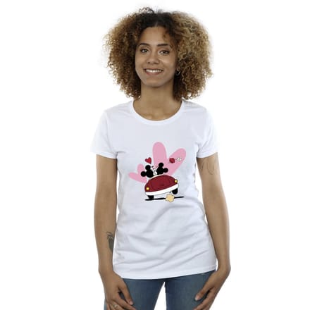 Disney Dames/Dames Mickey Mouse Car Print Katoenen T-Shirt (Wit)