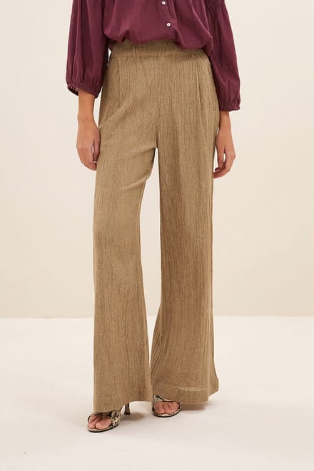 By-Bar Benji Lurex Pants Gold Größe: L | Ausgestellte Hosen Outlet | Damen | Gelb