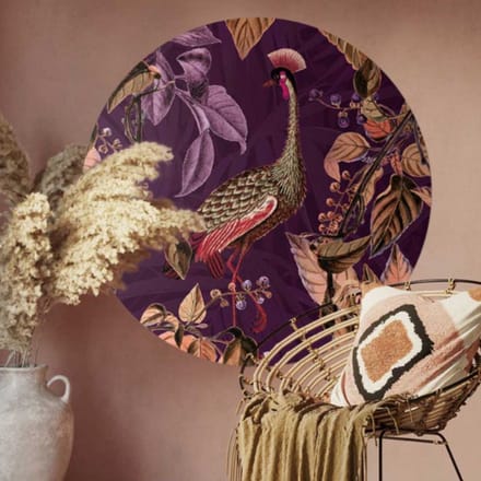 Behangcirkel 150cm Purple disco XL - Wallz